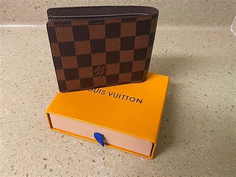 lv brown checkered wallet